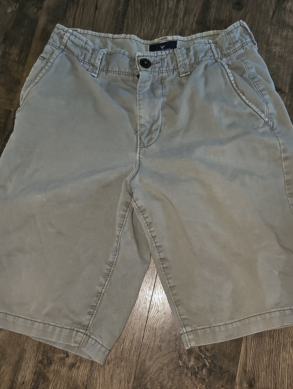 American Eagle Outfitters Men's Flat Front Shorts Light Olive Green Waist 28
